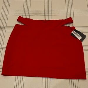 Bold Red Mini Skirt by Rebellious